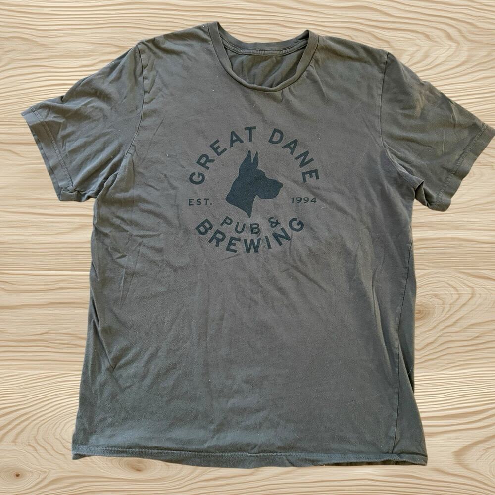 Great Dane Pub & Brewing Dog Lover Tee Top Shirt Sz M Unisex Dark Gray S Sleeves